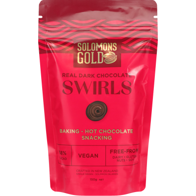 Solomons Gold Real Dark Chocolate Swirls 150g