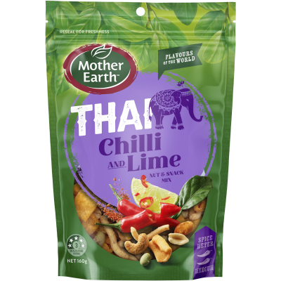 Mother Earth Flavours of the World Thai Chilli And Lime Nut & Snack Mix 160g
