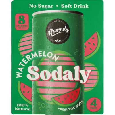 Remedy Sodaly Watermelon Prebiotic Soda 4 x 250ml