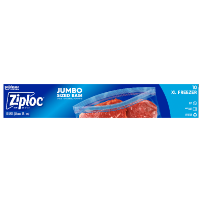 Ziploc Jumbo Sized XL Freezer Bags 10pk