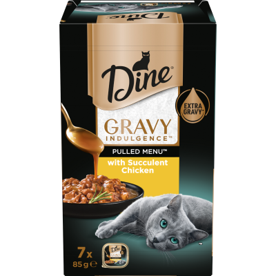 Dine Gravy Indulgence Pulled Chicken Wet Cat Food 595g