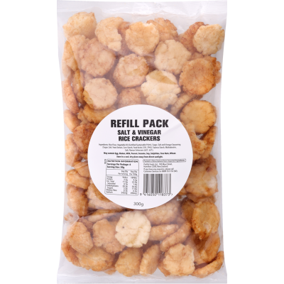 Salt & Vinegar Rice Crackers Refill Pack 300g