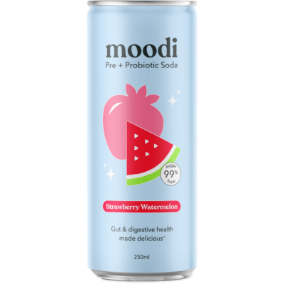 Moodi Pre+ Probiotic Soda Strawberry Watermelon Carbonated Drinks 250ml
