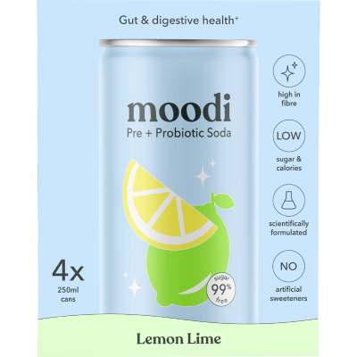 Moodi Lemon Lime Carbonated Drinks 4 x 250ml