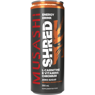 Musashi Orange & Mango Shred Energy Drink 355ml