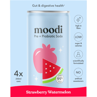 Moodi Strawberry Watermelon Carbonated Drinks 4 x 250ml