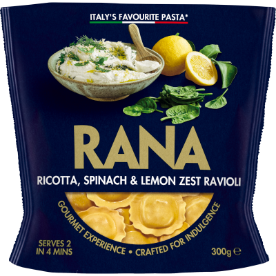 Rana Gourmet Ricotta, Spinach & Lemon Zest Ravioli Pasta 300g
