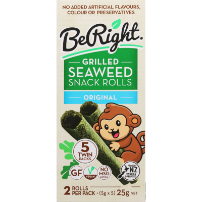 Be Right Original Grilled Seaweed Rolls Twin Pack 5 x 5g