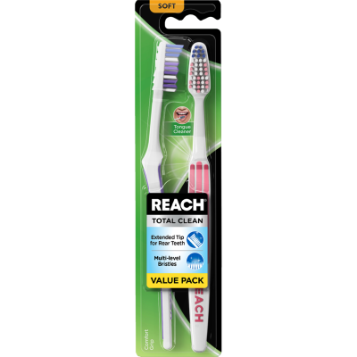 Reach Total Clean Soft Toothbrush 2pk