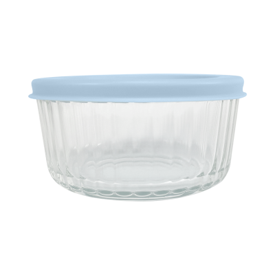 Kates Elara Round Ribbed Glass Container 500ml 1pk