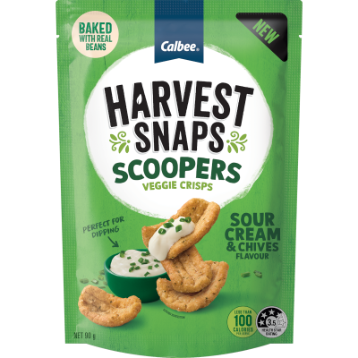 Calbee Harvest Snaps Sour Cream & Chives Scoopers 90g