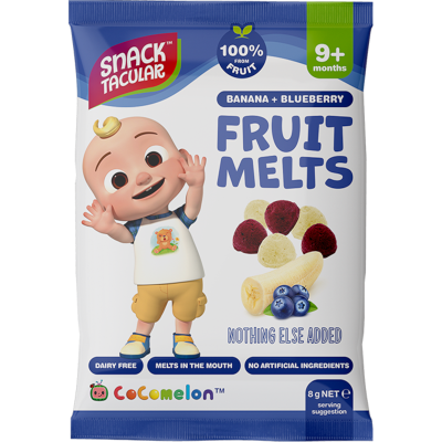 Snacktacular Banana + Blueberry Fruit Melts Baby Snack 9+ Months 8g