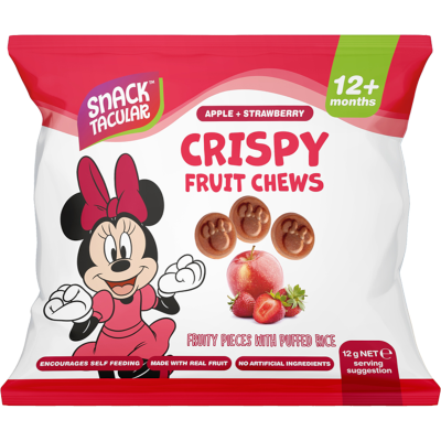 Snacktacular Apple & Strawberry Crispy Fruit Chews Snack 12+ Months 12g