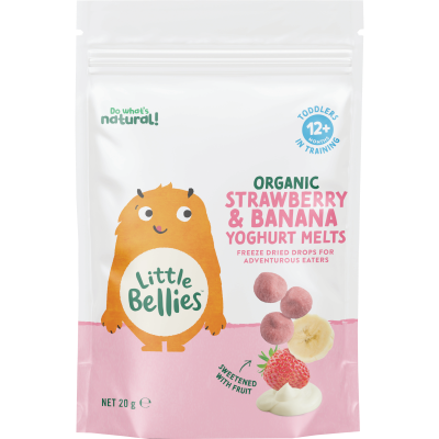 Little Bellies Strawberry & Banana Yoghurt Melts 12+ Months 20g