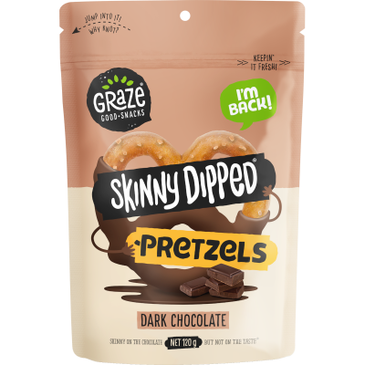 Graze Skinny Dipped Dark Chocolate Pretzels 120g