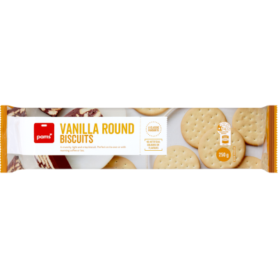 Pams Vanilla Round Biscuits 250g