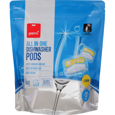 Pams Lemon Dishwasher Pods 32pk