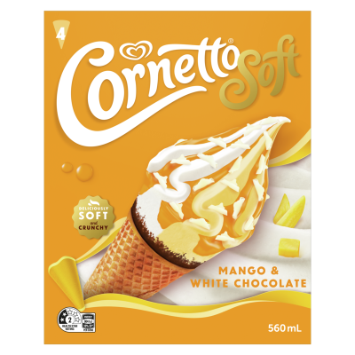 Cornetto Soft Mango Frozen Dessert 4 x 140ml