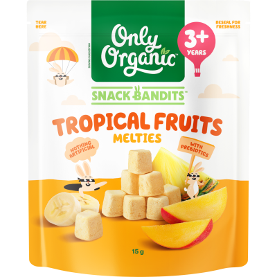 Only Organic Snack Bandits Tropical Fruits Melties 3+ Years 15g
