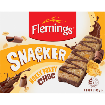 Flemings Snacker Hokey Pokey Choc Muesli Bar 6 x 27g