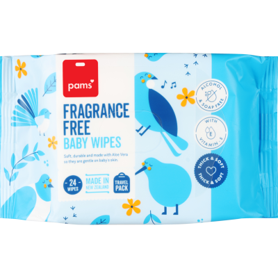 Pams Fragrance Free Baby Wipes 24pk