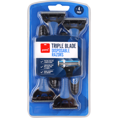 Pams Triple Blade Disposable Razors 4pk
