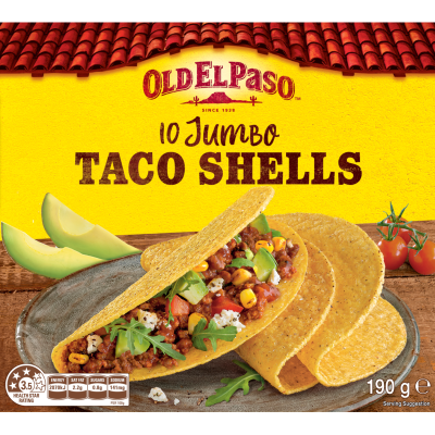 Old El Paso Jumbo Taco Shells 10 x 19g