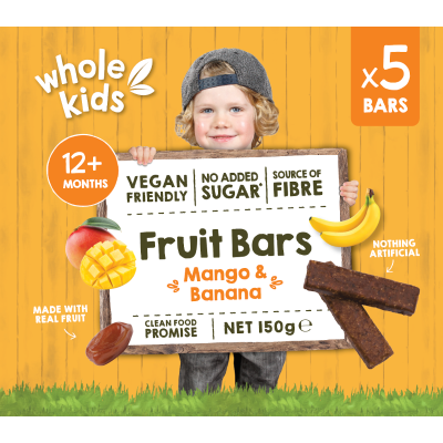 Whole Kids Mango & Banana Fruit  Bars 12+ Months 5 x 30g