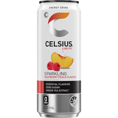 Celsius Sparkling Raspberry Peach Energy Drink 330ml