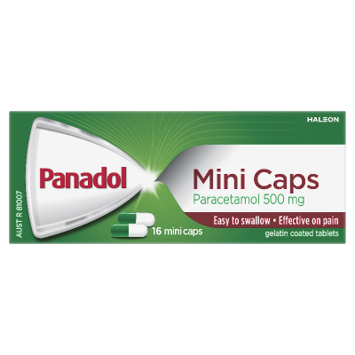 Panadol Paracetamol 500mg Mini Capsules 16pk
