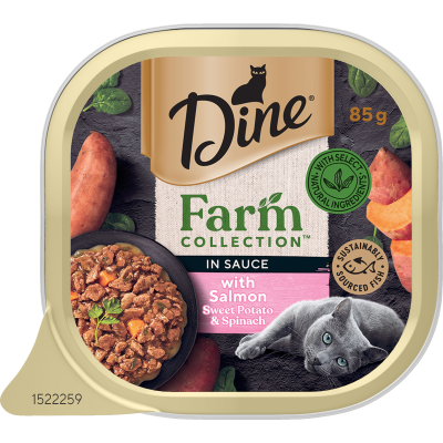 Dine Farm Collection Salmon Sweet Potato & Spinach Wet Cat Food 85g