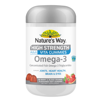 Natures Way High Strength Omega 3 Adult Vita Gummies 60pk