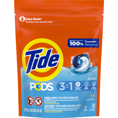 Tide Clean Breeze 3 In 1 Laundry Liquid Capsules 31pk