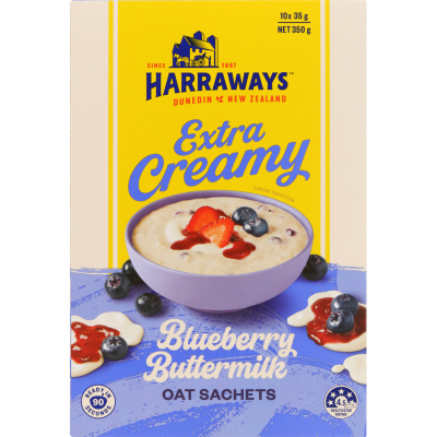 Harraways Extra Creamy Blueberry Buttermilk Oat Sachets 10 x 35g