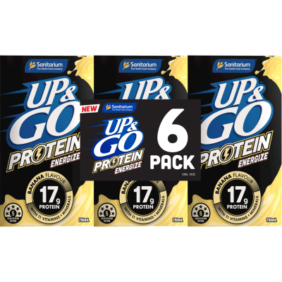 Sanitarium Up & Go Energize Banana Liquid Breakfast 6 x 250ml