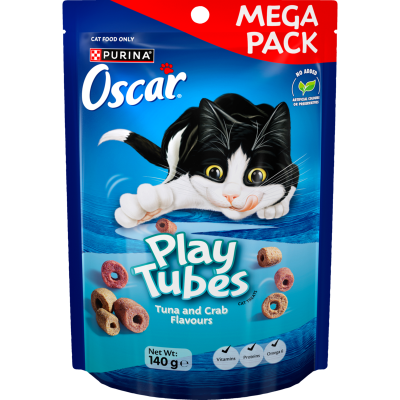 Purina Oscar Play Tubes Tuna and Crab Flavours Cat Treats 140g