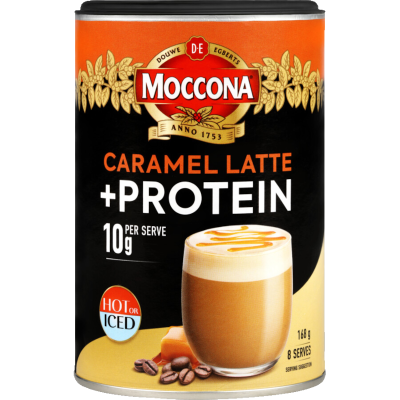 Moccona Caramel Latte + Protein Instant Coffee Mix 168g