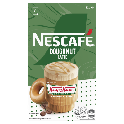 Nescafe Krispy Kreme Original Glazed Doughnut Latte Coffee Sachets 8 x 17.8g