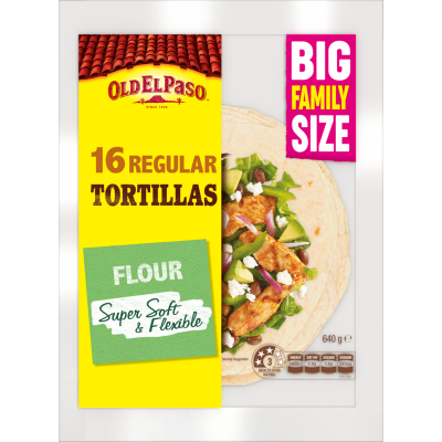 Old El Paso Flour Tortilla Regular Family Size 640g