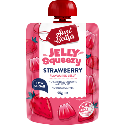 Aunt Betty's Strawberry Flavoured Jelly Squeezy 95g