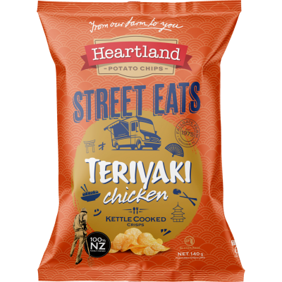 Heartland Street Eats Kettle Cooked Teriyaki Chicken Potato Chips 140g