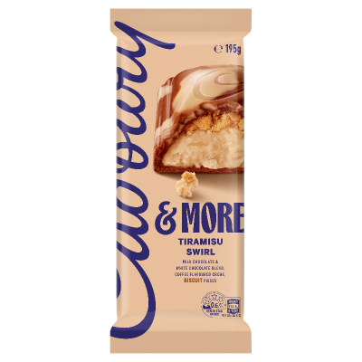 Cadbury & More Tiramisu Swirl Chocolate Block 195g