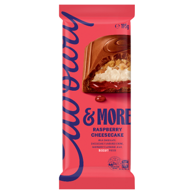 Cadbury & More Raspberry Cheesecake Chocolate Block 195g