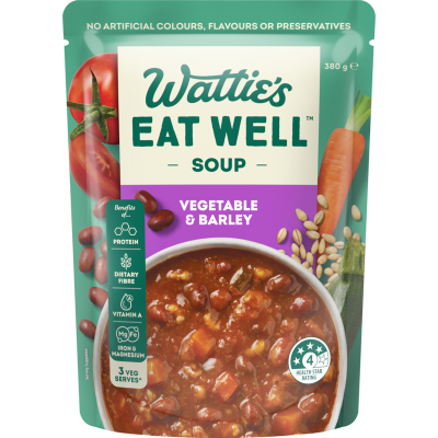 Wattie's Eat Well Vegetable & Barley Soup 380g