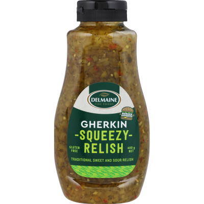 Delmaine Gherkin Squeezy Relish 400g