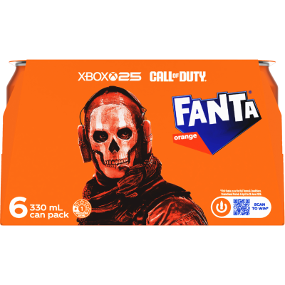 Fanta Orange Soft Drink Cans 6 x 330ml