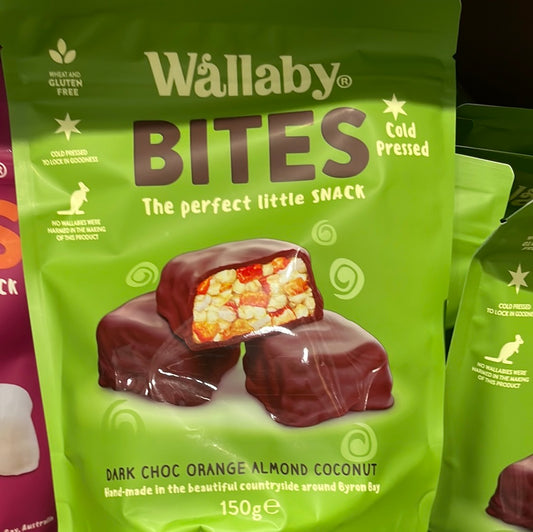 Wallaby Dark Choc Orange Almond & Coconut Bites 150g