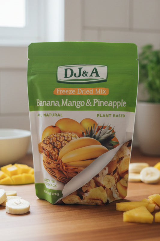 DJ&A Freeze Dried Banana, Mango & Pineapple Mix 180g