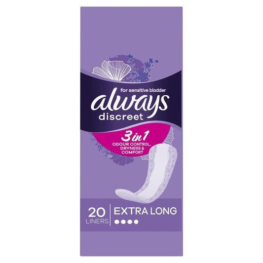 Always Discreet Long Plus Pad Liners 20pk