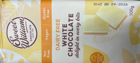 Sweet William Dairy Free White Delight Chocolate Block 100g